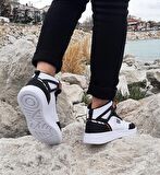 Dunlop 2238 Beyaz-Siyah, Fuspetli Ortapedik Boğazlı Basket Spor Ayakkabı
