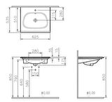 VitrA Frame 5707B403-0001 Etajerli Lavabo, 65 cm, Beyaz