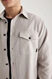 DeFacto Regular Fit Polo Yaka Basic Düz Pamuklu Uzun Kollu Gömlek B2654AX24SPGR302
