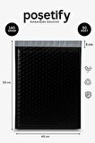 Balonlu Siyah Kargo Poşeti 40x50+5 cm | 140 gr Bantlı Patpatlı Kargo Poşeti | 50’li E-Ticaret Poşeti