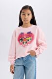 DeFacto Kız Çocuk PowerPuff Girls Relax Fit Bisiklet Yaka Sweatshirt D8832A825SPPN648