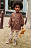 Next Baby % 100 Pamuklu Kahverengi Oversize Sweatshirt Tayt Alt Üst Takım
