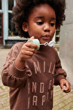 Next Baby % 100 Pamuklu Kahverengi Oversize Sweatshirt Tayt Alt Üst Takım
