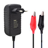 12V 1A Akü Şarj Cihazı Adaptörü Maşalı TÜM Akülü Arabalara Uyumlu   0970