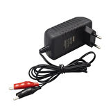 12V 1A Akü Şarj Cihazı Adaptörü Maşalı TÜM Akülü Arabalara Uyumlu   0970