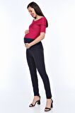 IŞŞIL 3506-BİLEK BOY HAMİLE DAR PAÇA KUMAŞ PANTOLON Lacivert-48