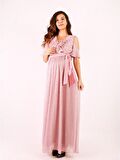 IŞŞIL Sim Plise Baby Shower Özel Elbise PUDRA-38