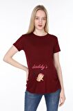 IŞŞIL 4477-Babasının Kızı Viskon Hamile Kısa Kol T-shirt
