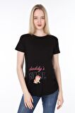 IŞŞIL 4477-Babasının Kızı Viskon Hamile Kısa Kol T-shirt