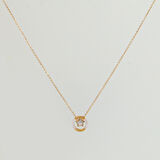 Çelik Kadın Kolye, Yuvarlak Uçlu İçi Yıldızlı, Gold Renk, No:127