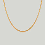 Çelik Kadın Kolye, İtalyan Zincir Model, Gold Renk, No:173