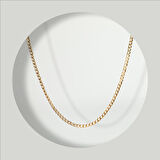 Çelik Kadın Kolye, Zincir Model, Gold Renk, No:186