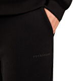 Siyah Erkek Jogger, 3 İplik Kumaş, Normal Fit