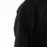 Siyah Erkek Hoodie, Kanguru Cepli, Kapüşonlu, 3 İplik Kumaş