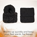 FOURSOLOS Thermal Siyah Çorap Unisex 2'li 36-41 Beden