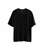 FOURSOLOS Unisex Oversize T-shirt (BLACK) Siyah