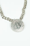 Bitcoin Figürlü Zincir Kolye