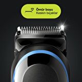 Braun MGK 5280 7 Başlıklı Kablosuz-Şarjlı Islak/Kuru Burun-Ense-Kulak-Sakal-Vücut 9 in 1 Çok Amaçlı Tıraş Makinesi & Gillette Hediye 