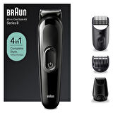 Braun Series 3 SK3400 Hepsi Bir Arada Şekillendirme Seti, 4’ü 1 Arada Erkek Bakım Kiti