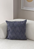 Ritim Desenli Punch İşlemeli Keten Kırlent Kılıfı 43x43cm, Dekoratif Kırlent Kılıfı
