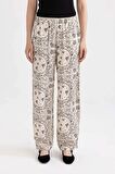 DeFacto Regular Fit Şal Desenli Viskon Plaj Pantolonu-Fall in Love C3159AX24SMER103