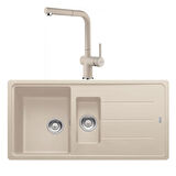 Franke Basis BFG 651 Sahara Granit Evye Active Plus Doccia 2.0 Spiralli Sahara Batarya Set