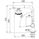 Franke Maris MRG 210/110-52 SLATE GRİ Granit Evye ACTİVE PLUS DOCCİA 2.0 Batarya COMFORT Sıvı Sabunluk Set