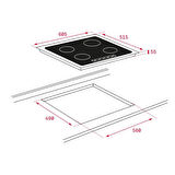 Teka Siyah İndüksiyonlu Ankastre Set ( TVT 60 Davlumbaz - İKNOB IT 6450 İndüksiyon Ocak- HLB 840 SS Fırın)