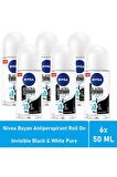 Nivea Kadın Roll On Invisible Black White Pure 50 ML - 6'lı Avantaj Paketi