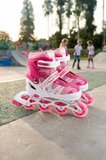 Vadi Pembe Silikon Tekerli Ayarlanabilir Işıklı Paten M 35-38 HP8701