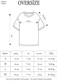 Unisex Bisiklet Yaka Baskılı Oversize T-Shirt - Siyah