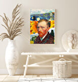 Van Gogh Tasarım Çerçeveli Poster Tablo Hediye Duvar Aksesuarı Sanatsal Ressam Tablo