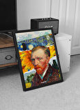 Van Gogh Tasarım Çerçeveli Poster Tablo Hediye Duvar Aksesuarı Sanatsal Ressam Tablo