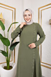 İnci Detaylı Tesettür İkili Takım Haki