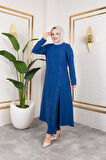 İnci Detaylı Tesettür İkili Takım Mavi