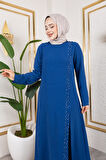 İnci Detaylı Tesettür İkili Takım Mavi