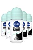 Nivea Bayan Invisible Black White Fresh Roll-On 50 ml X5