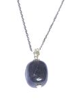   Doğaltaş Bayan Kolye İyolit Taşlı Küre Metal S01325