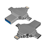 4 In 1 16gb Flash Bellek (Usb - Type-c - Micro Usb - Lightning)