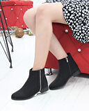 Nesil Shoes Sdf 077 Siyah Zümrüt Fermuarlı Günlük Kadın Bot