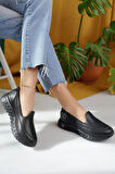 Nesil Shoes Dvm 810 Siyah Baskı Faylon Taban Kadın Yürüyüş Ayakkabısı