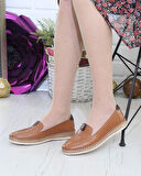 Nesil Shoes Syg P01 Taba Hakiki Deri Kadın Ayakkabı