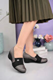 Nesil Shoes Lady 10150 Platin Strech Dolgu Kadın Ayakkabı
