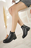 Nesil Shoes Bln 1701 Siyah Taşlı Kadın Bot
