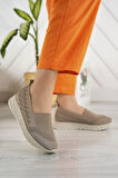 Nesil shoes Aky 055 Vizon Triko Yazlık Kadın Ayakkabı