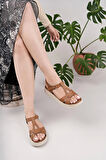 Nesil Shoes Bell 25154 Bej Anatomik Kadın Sandalet