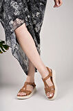 Nesil Shoes Bell 25154 Bej Anatomik Kadın Sandalet