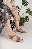 Nesil Shoes Bell 25154 Bej Anatomik Kadın Sandalet