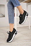 Nesil Shoes Lady 3002 Siyah Triko Kadın Sneakers