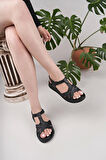 Nesil Shoes Bell 25151 Siyah Anatomik Kadın Sandalet